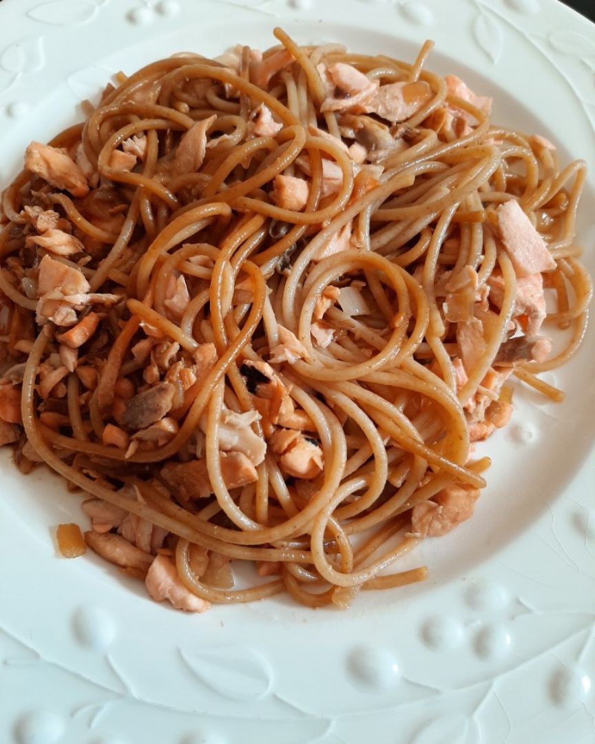 Pasta con salmón 