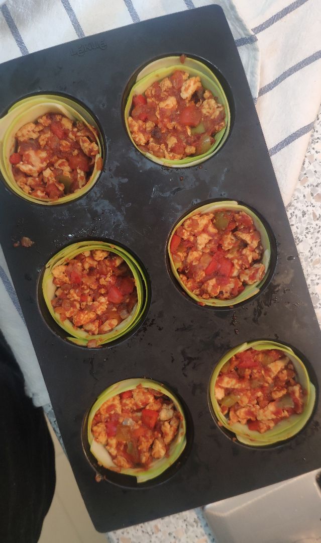 Muffins de calabacín rellenos Paso 4 Muffins de calabacín rellenos Paso 4