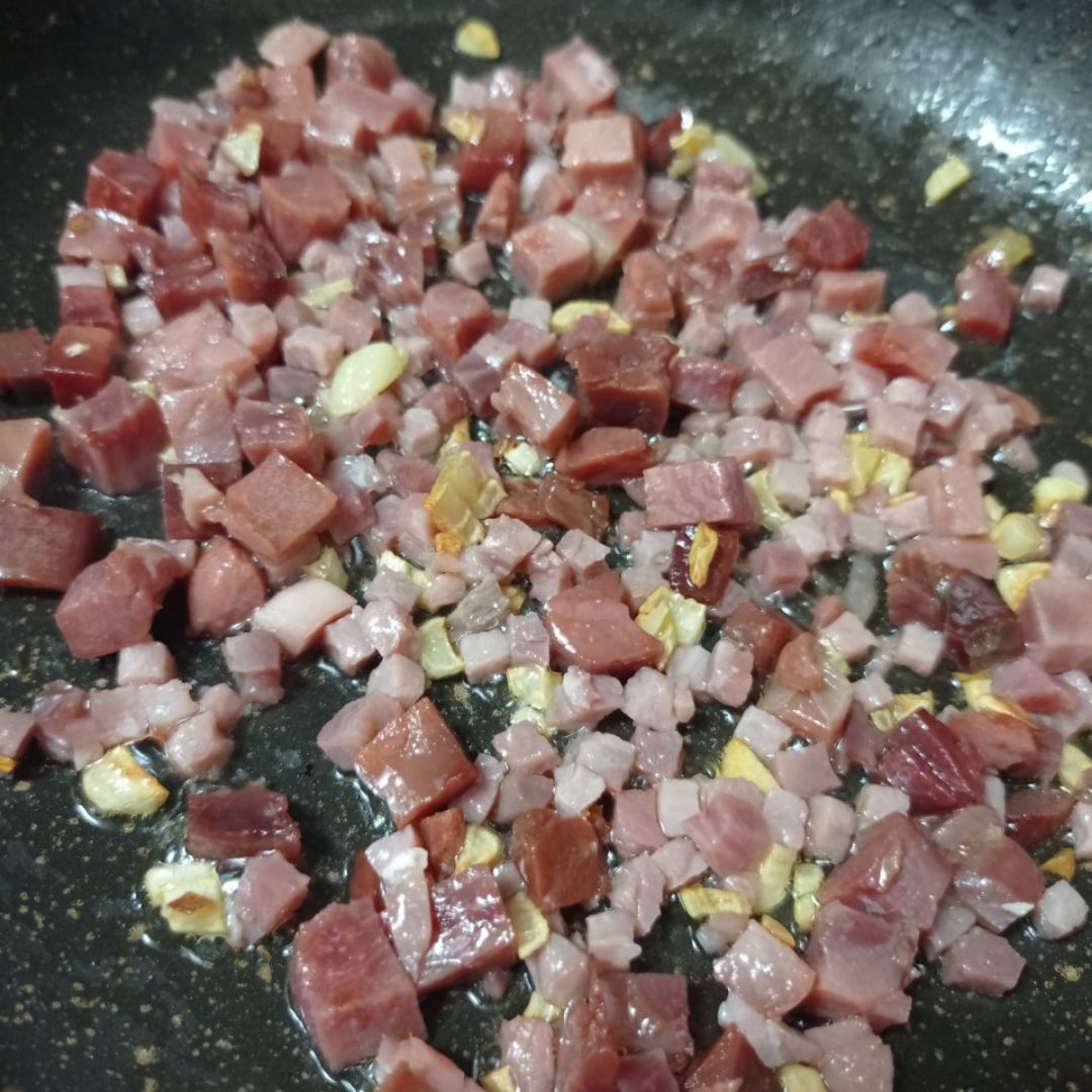 Judías verdes con jamón y huevo a la plancha Paso 2 Judías verdes con jamón y huevo a la plancha Paso 2