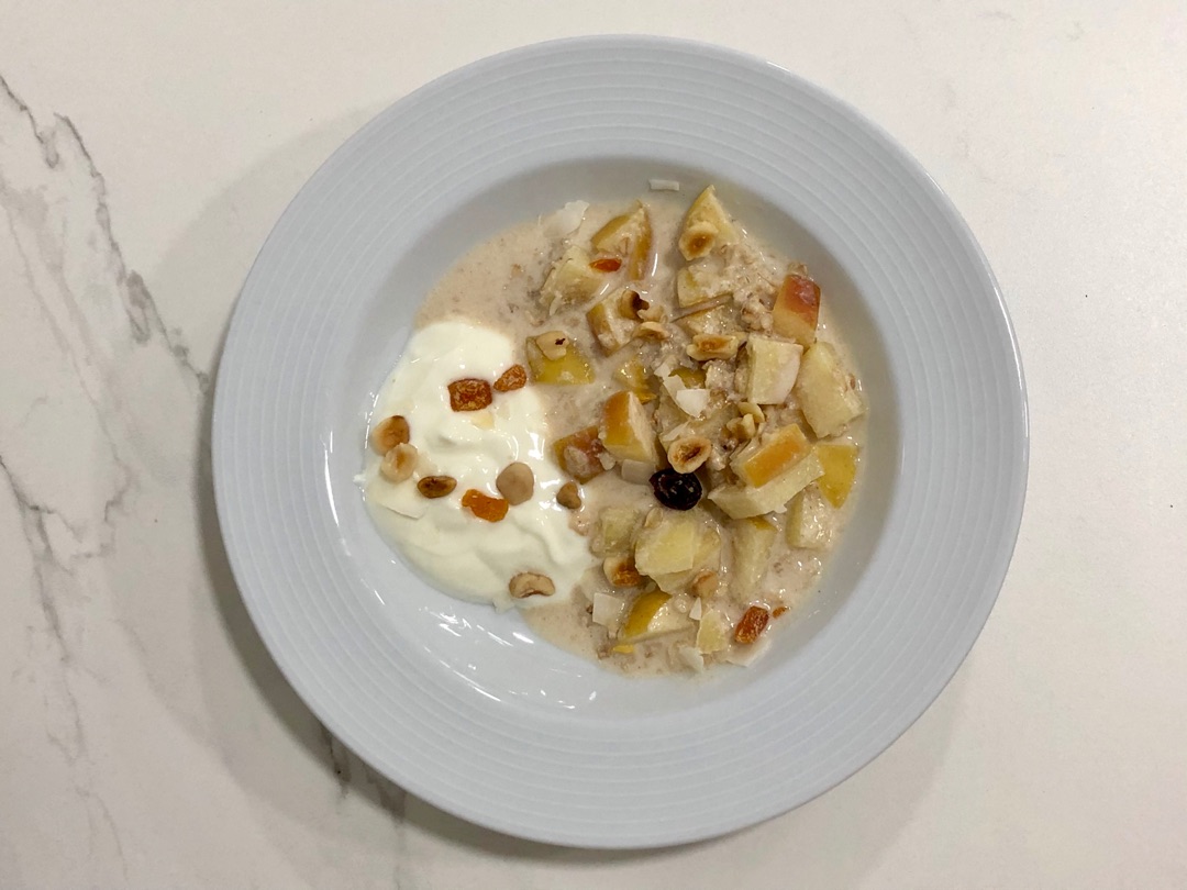 Porridge manzana con yogur