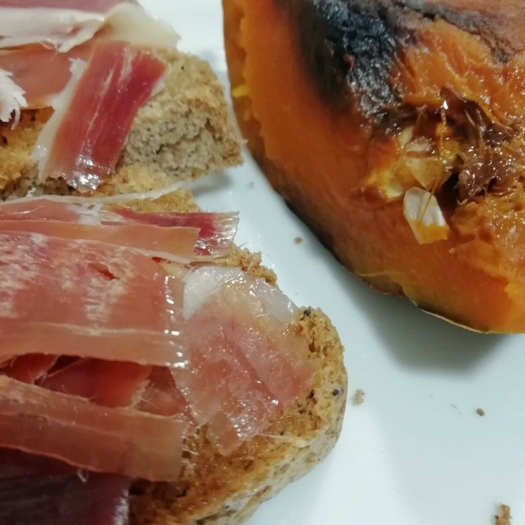 Tostadas con calabaza asada Tostadas con calabaza asada