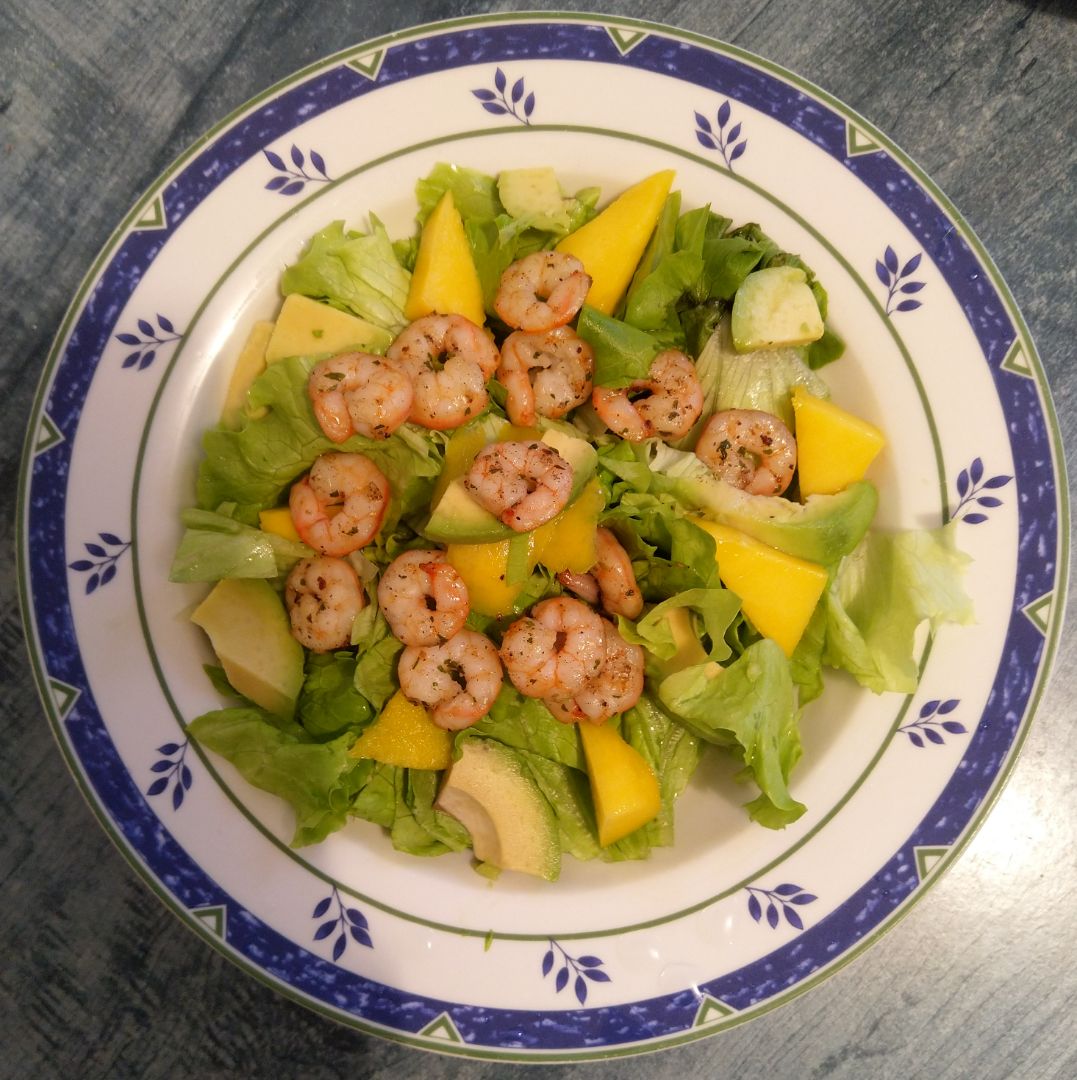 Ensalada de gambas y mango Ensalada de gambas y mango