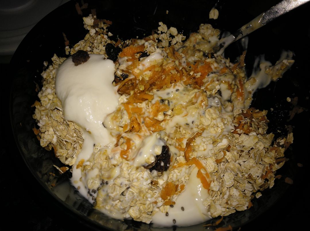 Avena nocturna/overnight carrot cake Paso 0