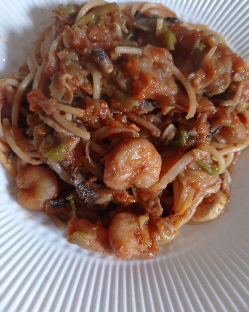 Spaghetti con gambas Spaghetti con gambas