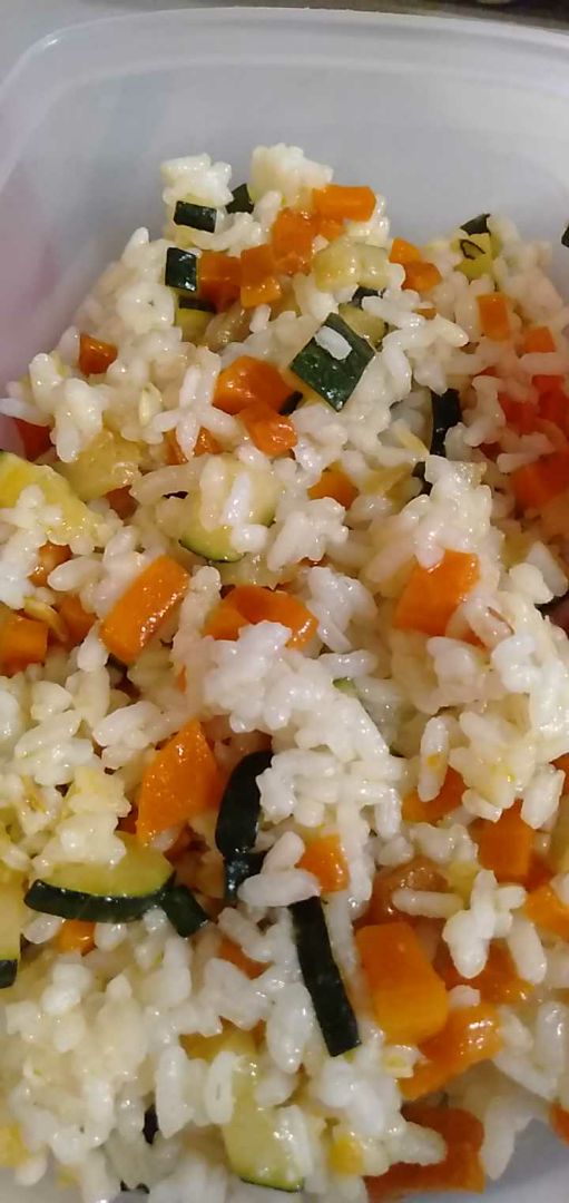 Arroz con calabacín y zanahoria
