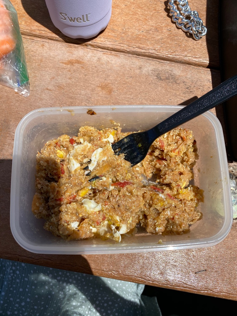 Relleno de berenjena con quinoa y huevo