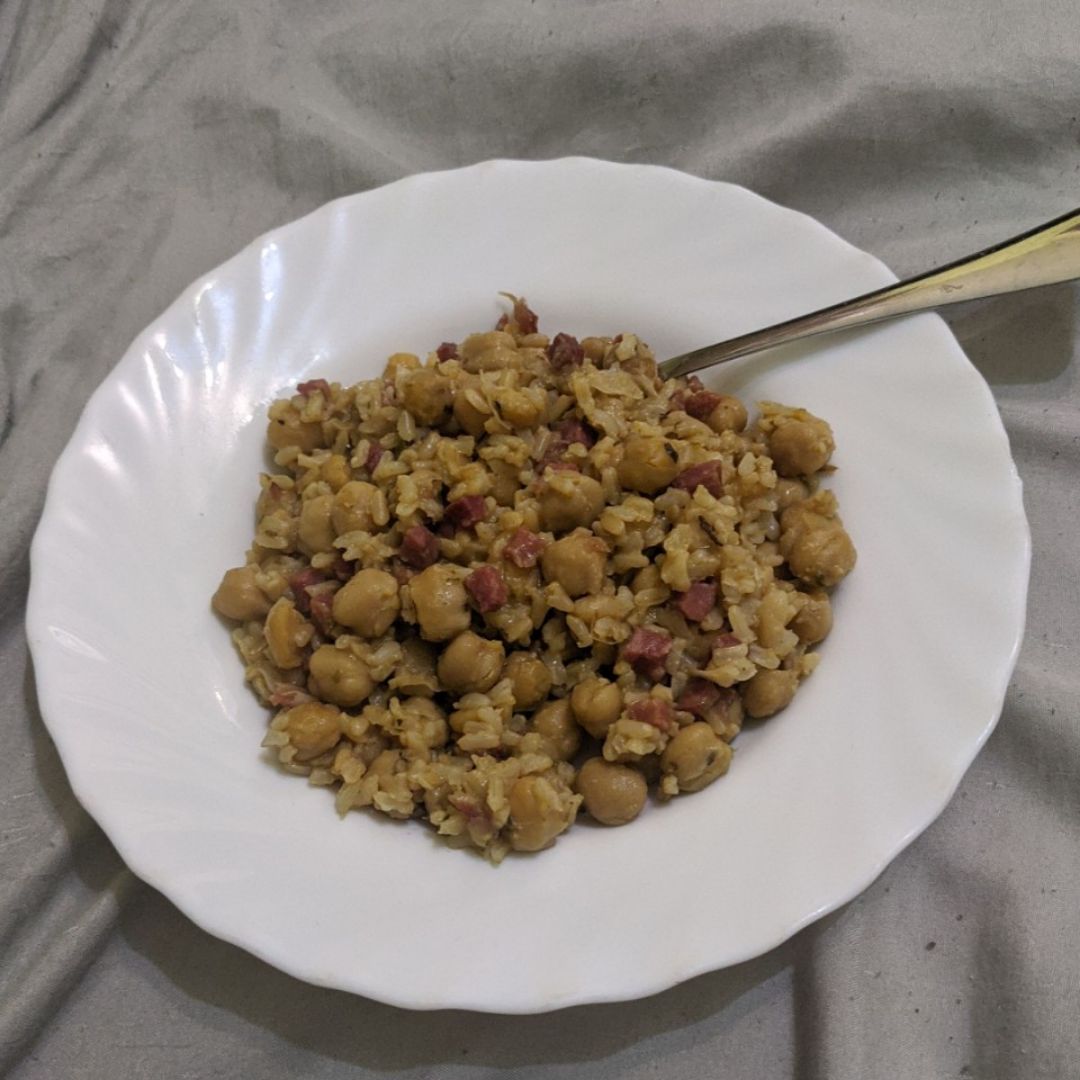 Garbanzos con arroz integral