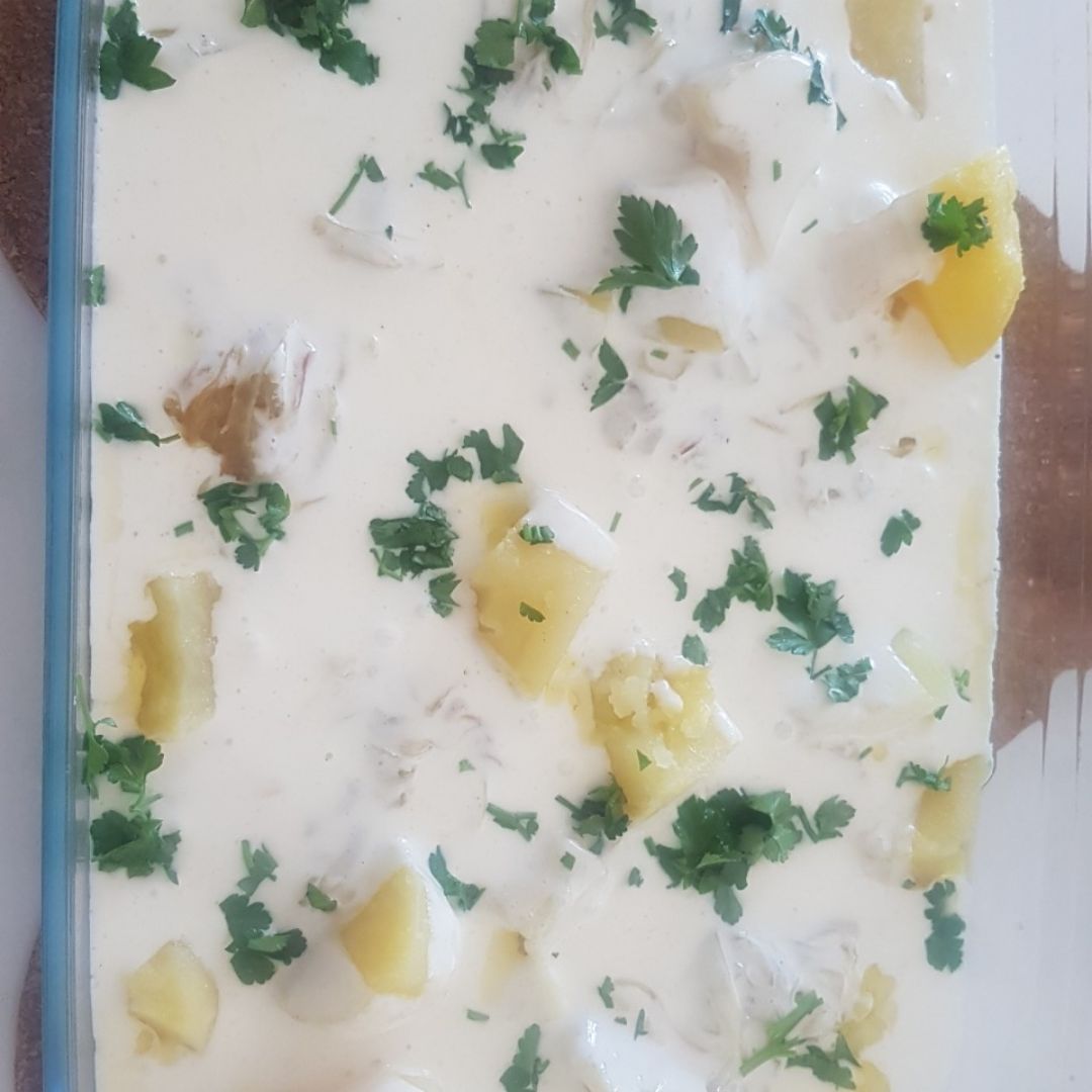 Merluza con bechamel  Paso 2