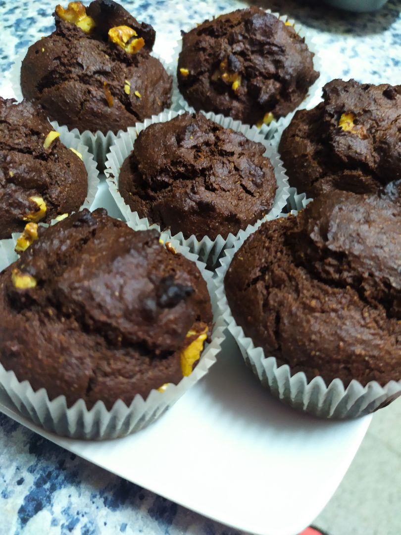 Muffins de cacao realfooder sin huevo