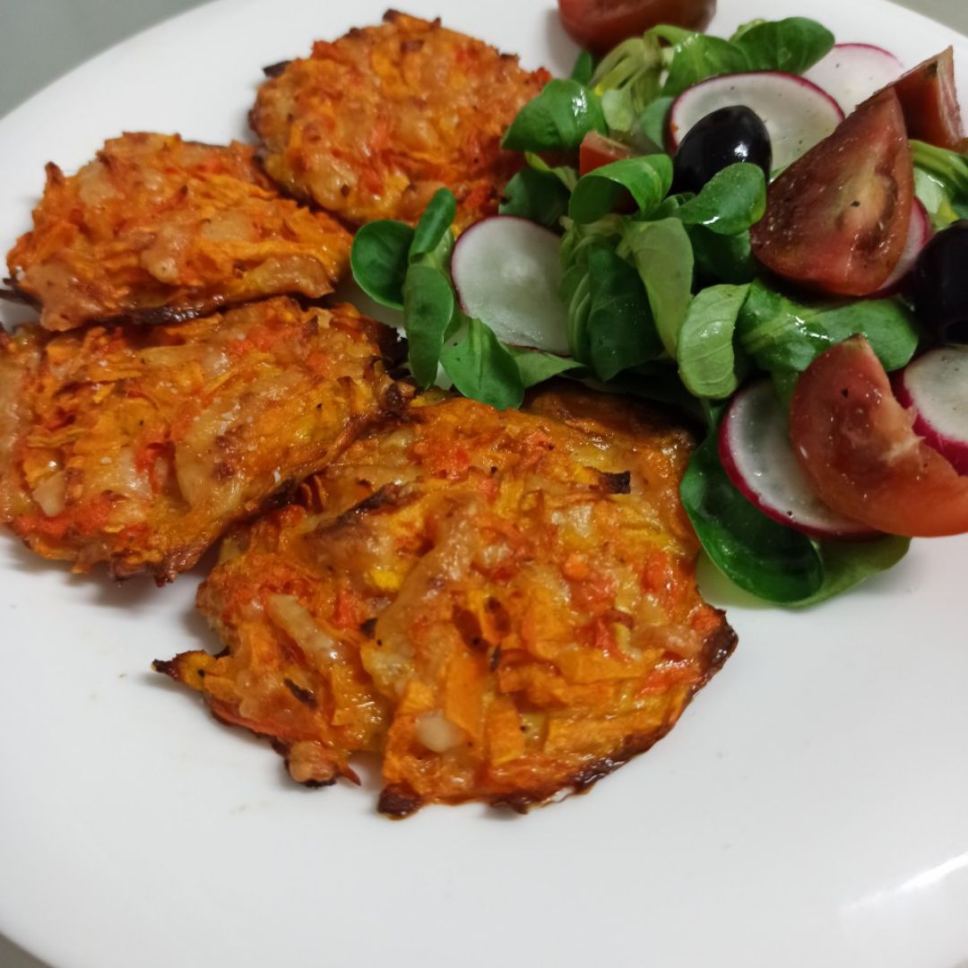 Tortillas de calabaza, boniato y zanahoria Tortillas de calabaza, boniato y zanahoria