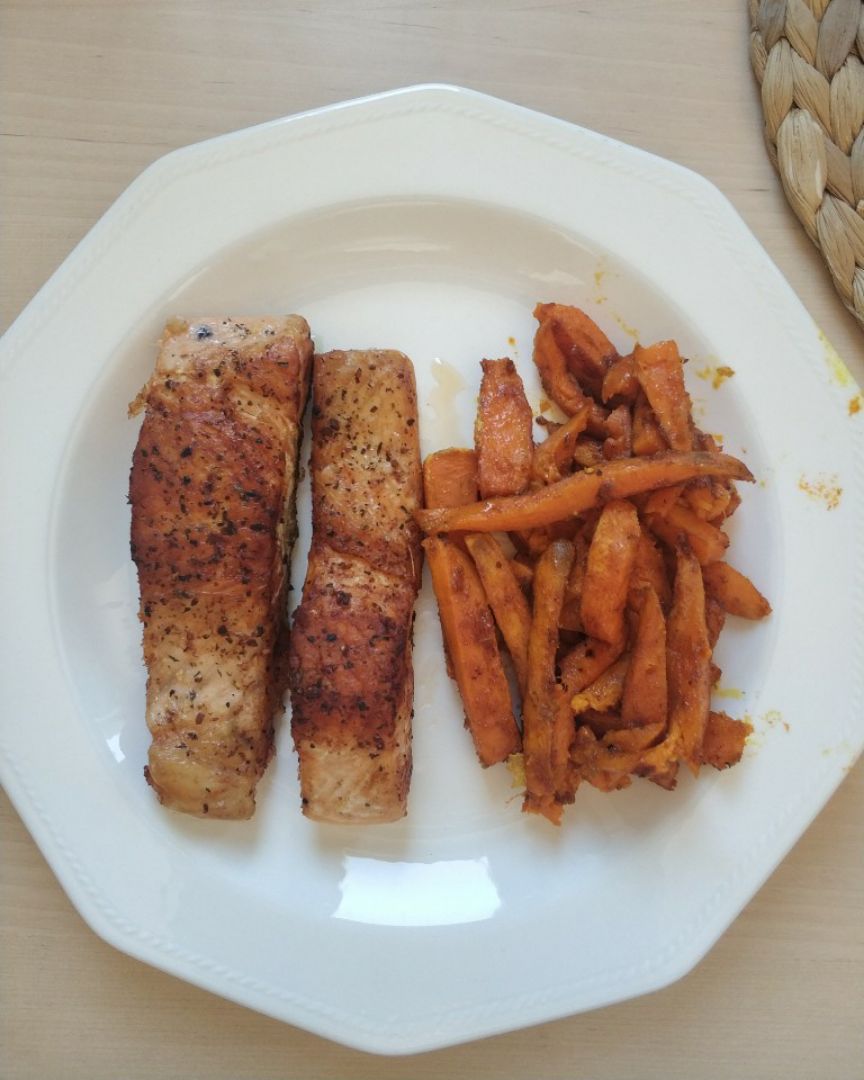 Batata dulce (versión de patatas fritas sana) Paso 8