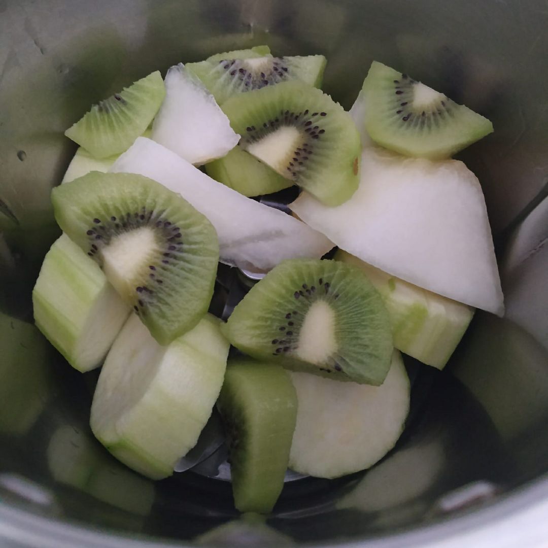 Crema de calabacín, melón y kiwi 💜 Paso 0 Crema de calabacín, melón y kiwi 💜 Paso 0
