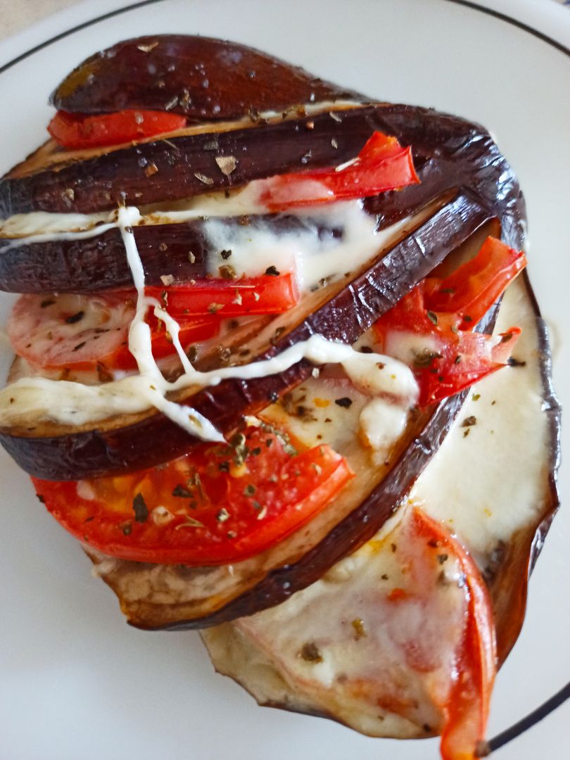 Abanico de berenjena, tomate y mozzarella Paso 3