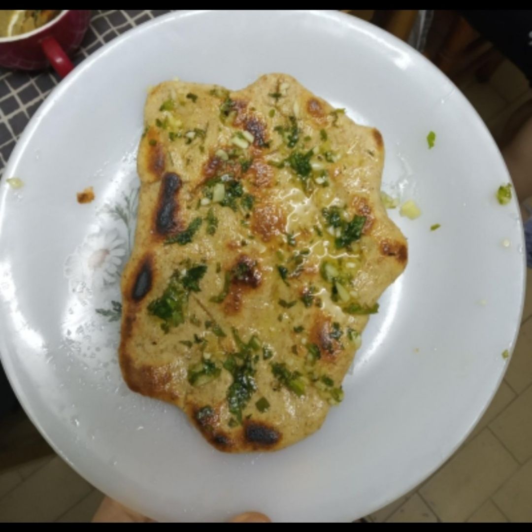 Pan naan vegano al ajo Pan naan vegano al ajo