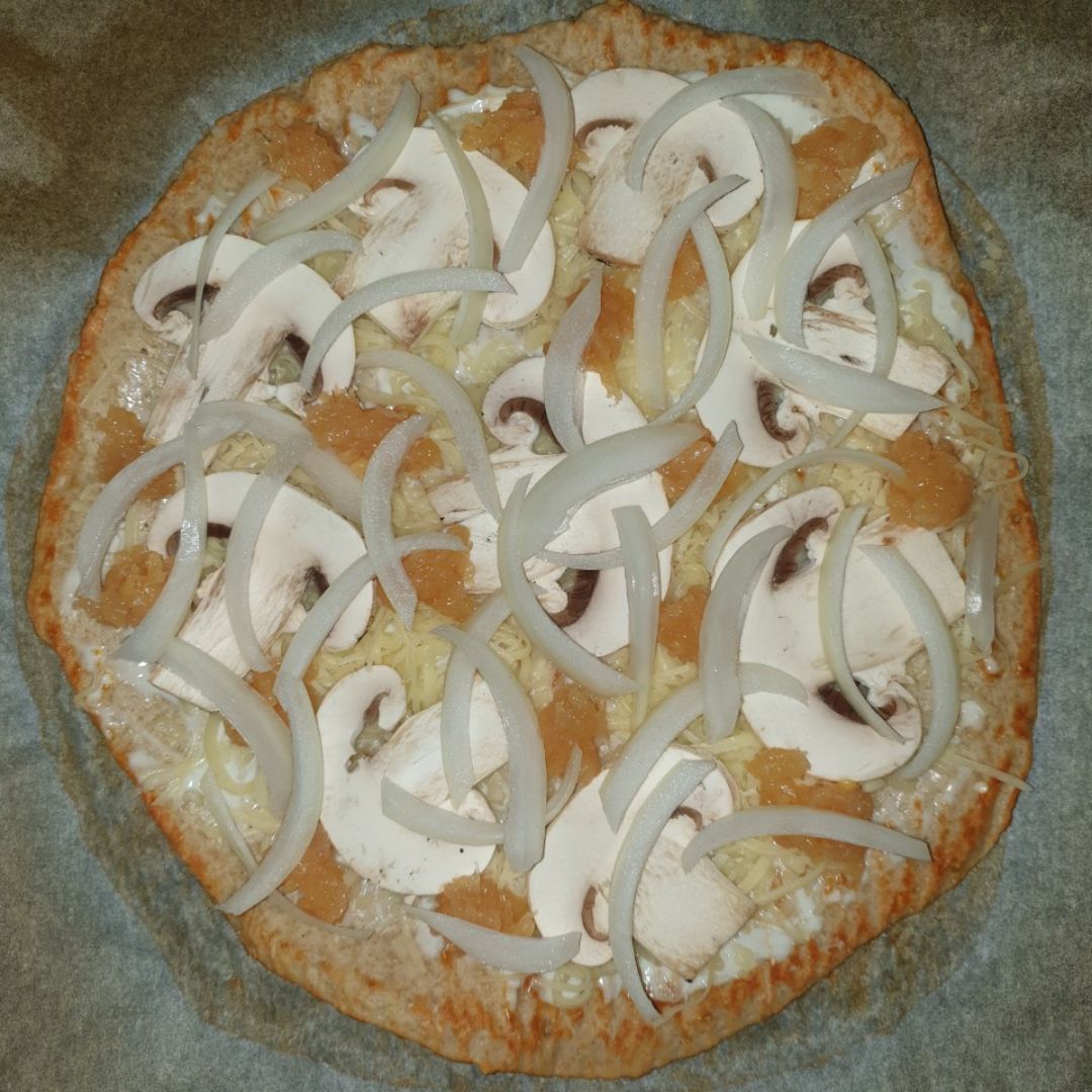 Pizza con base de atún Paso 5 Pizza con base de atún Paso 5