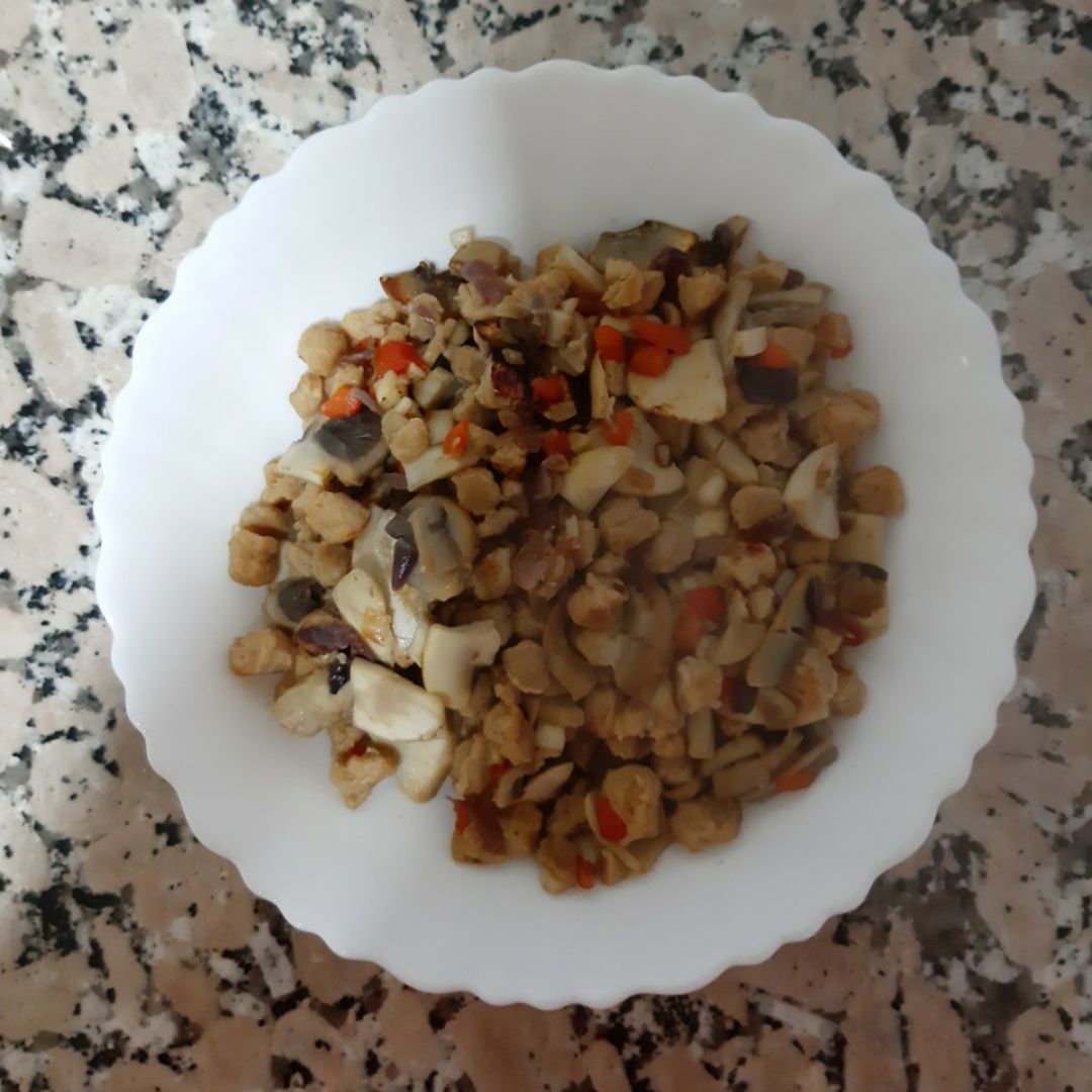 Soja texturizada con champiñones 