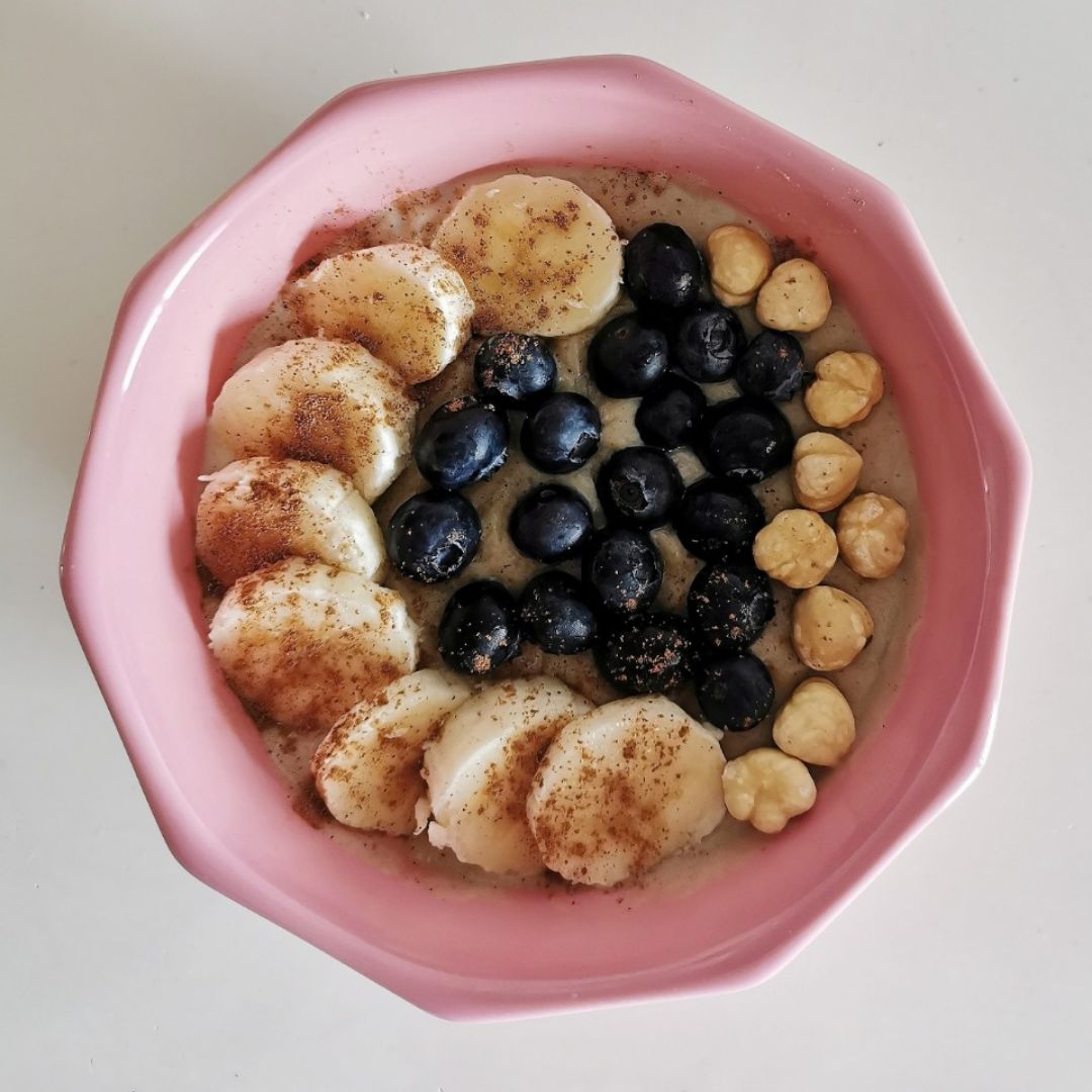 Porridge de plátano, avena y vainilla Porridge de plátano, avena y vainilla