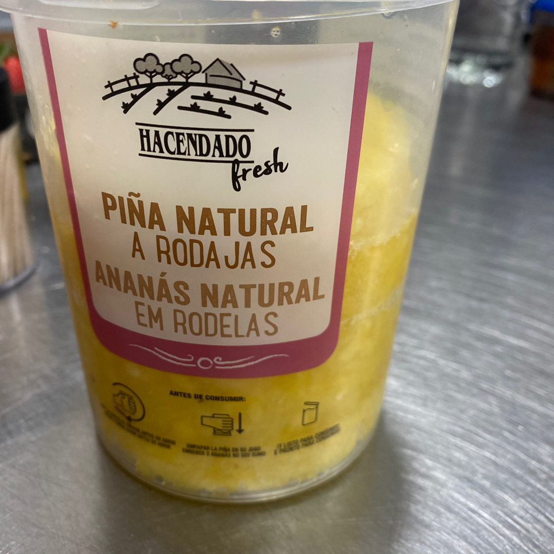 Piña natural a rodajas