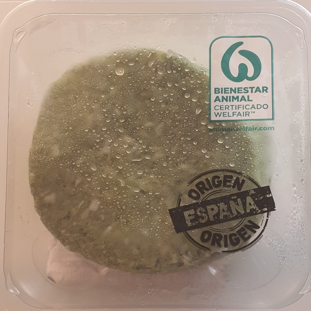 Hamburguesa de pollo y espinacas Hamburguesa de pollo y espinacas