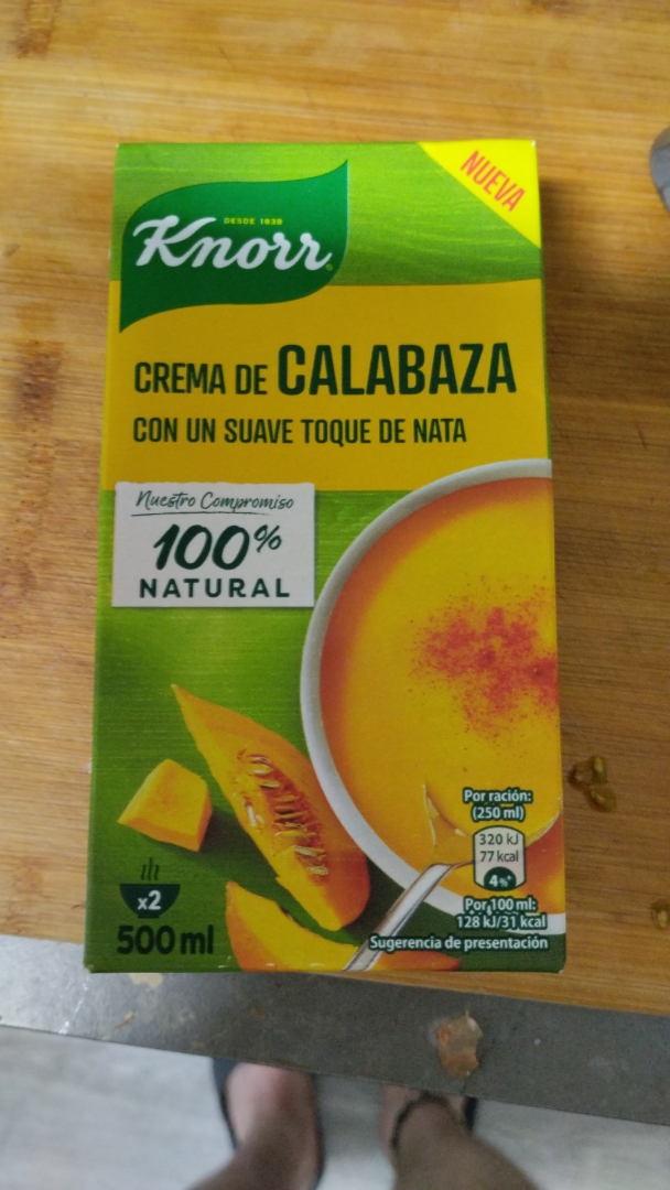 Crema de calabaza con un suave toque de nata Crema de calabaza con un suave toque de nata
