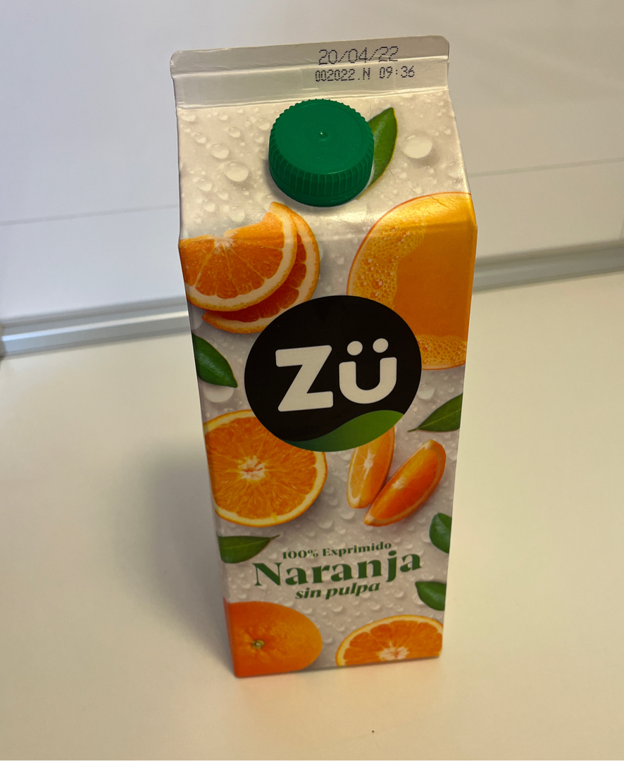 Zumo de naranja sin pulpa-Zü Zumo de naranja sin pulpa-Zü