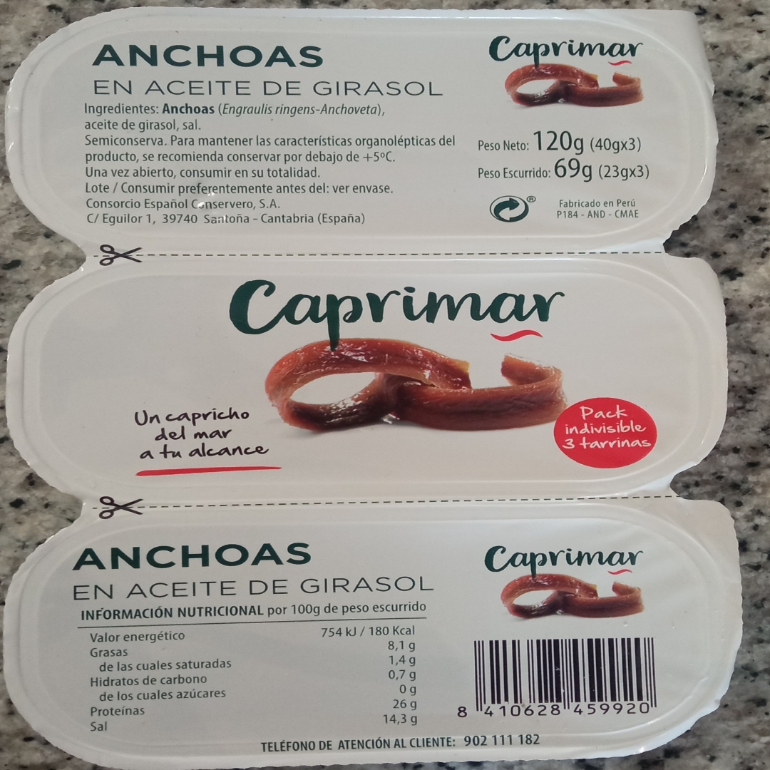Anchoas en aceite de girasol Anchoas en aceite de girasol