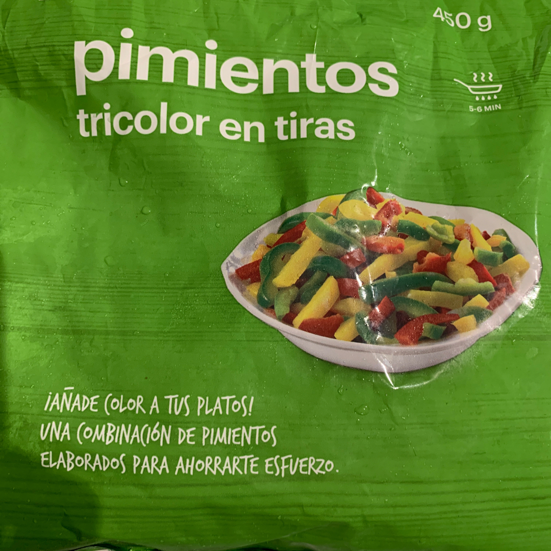 Pimientos tricolor en tiras