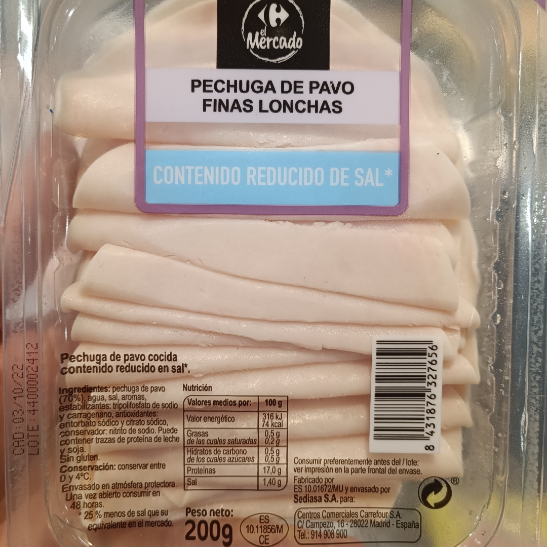 Pechuga de pavo reducido en sal Pechuga de pavo reducido en sal