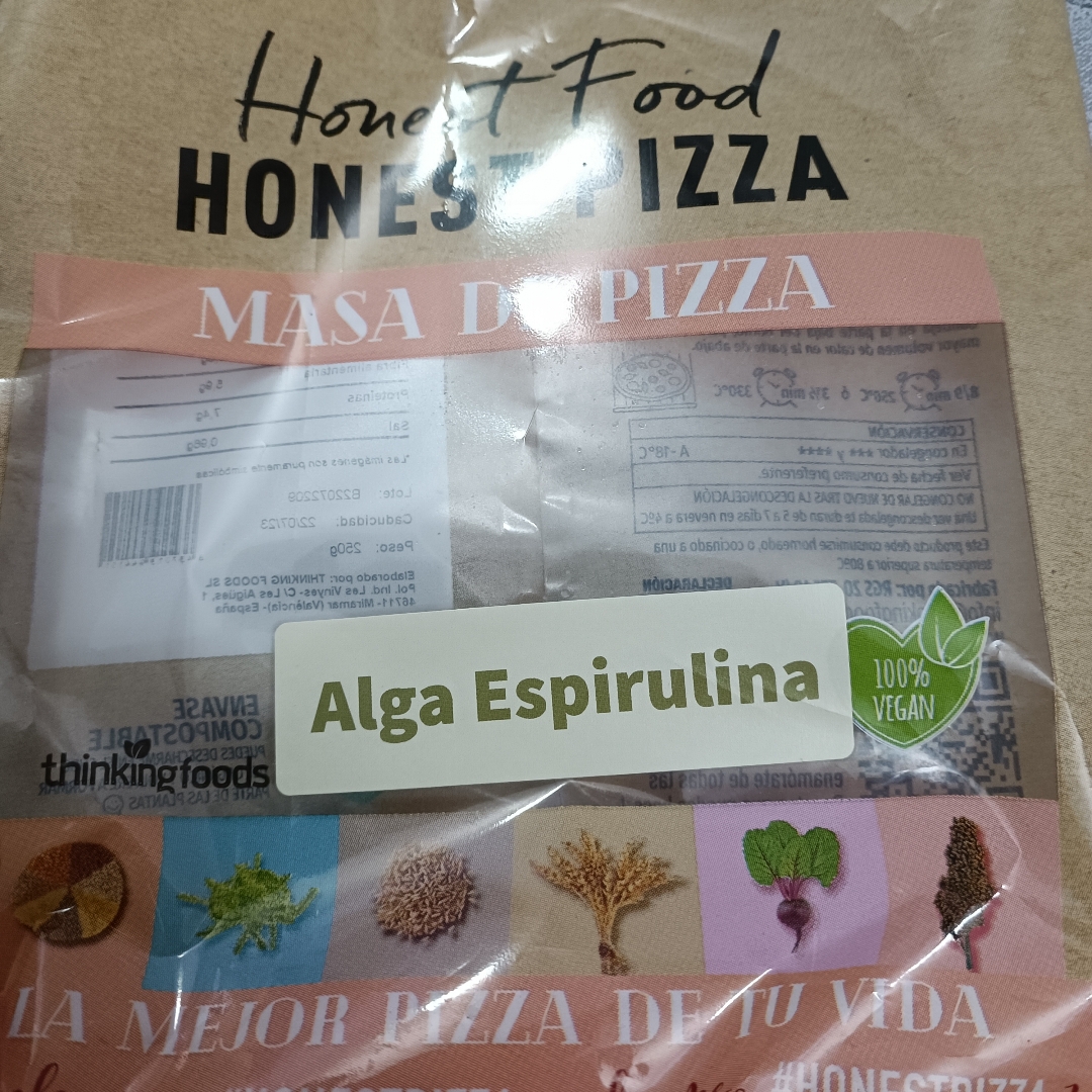 Honest food . Honest Pizza Alga Espirulina Honest food . Honest Pizza Alga Espirulina