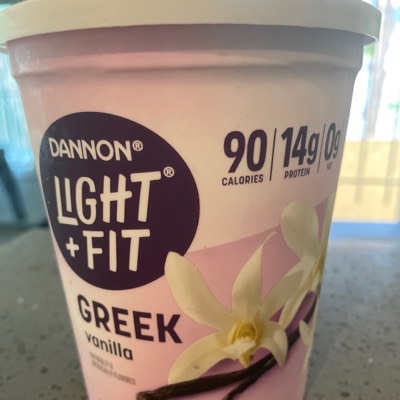 Vanilla flavored original greek nonfat yogurt, vanilla Vanilla flavored original greek nonfat yogurt, vanilla