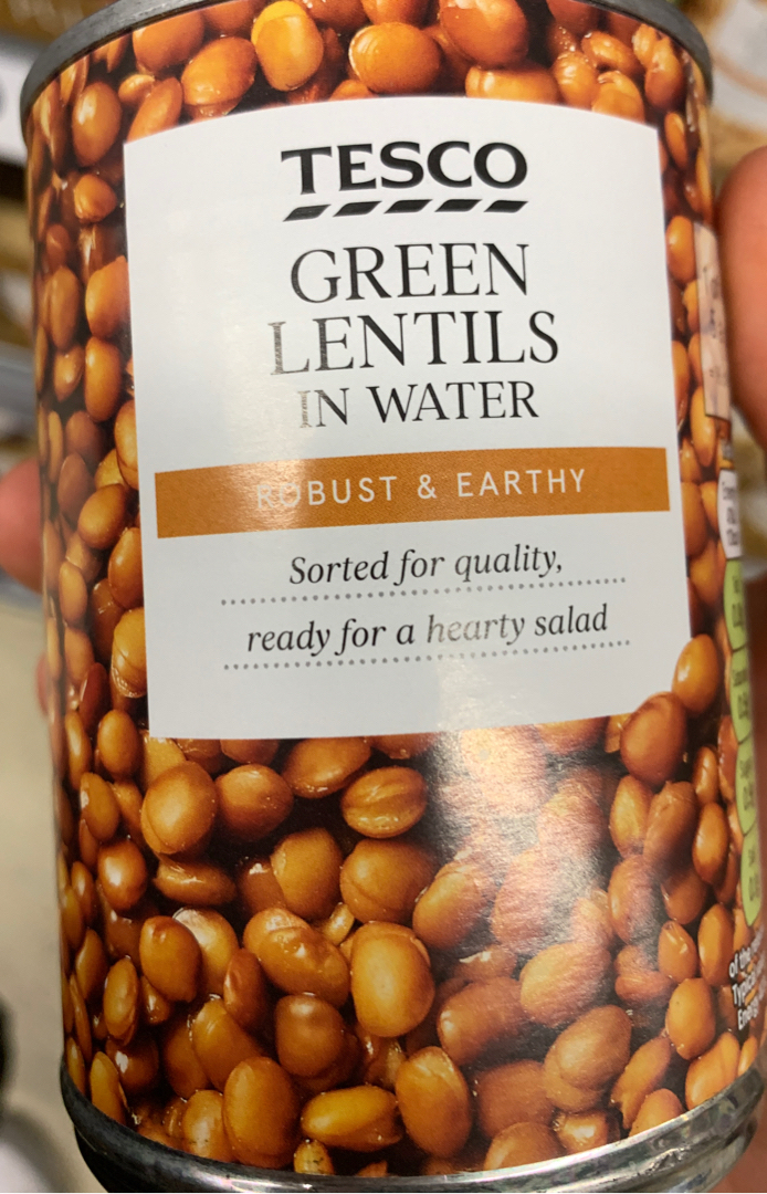 Green lentils in water Green lentils in water