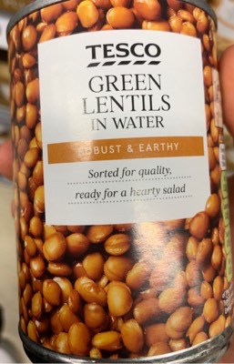 Green lentils in water