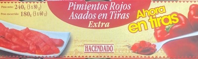 Pimientos rojos asados en tiras Pimientos rojos asados en tiras