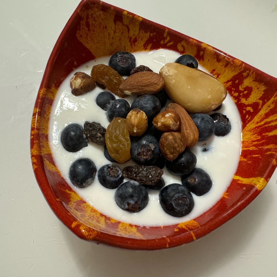 Kéfir con arándanos y frutos secos