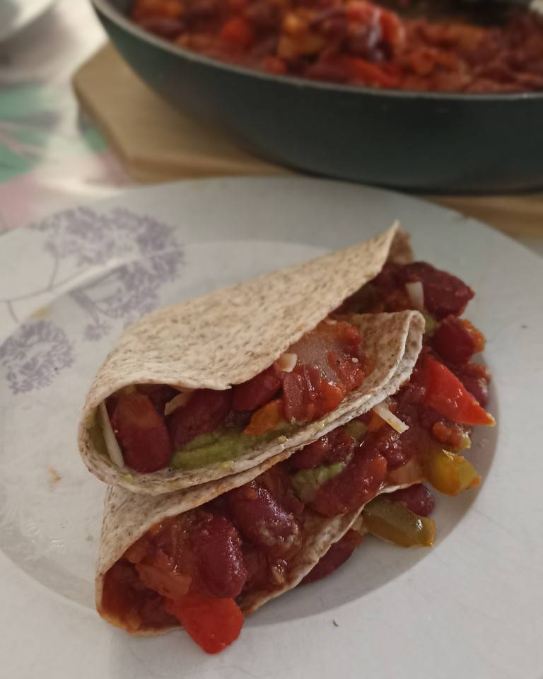 Fajitas de alubias pintas