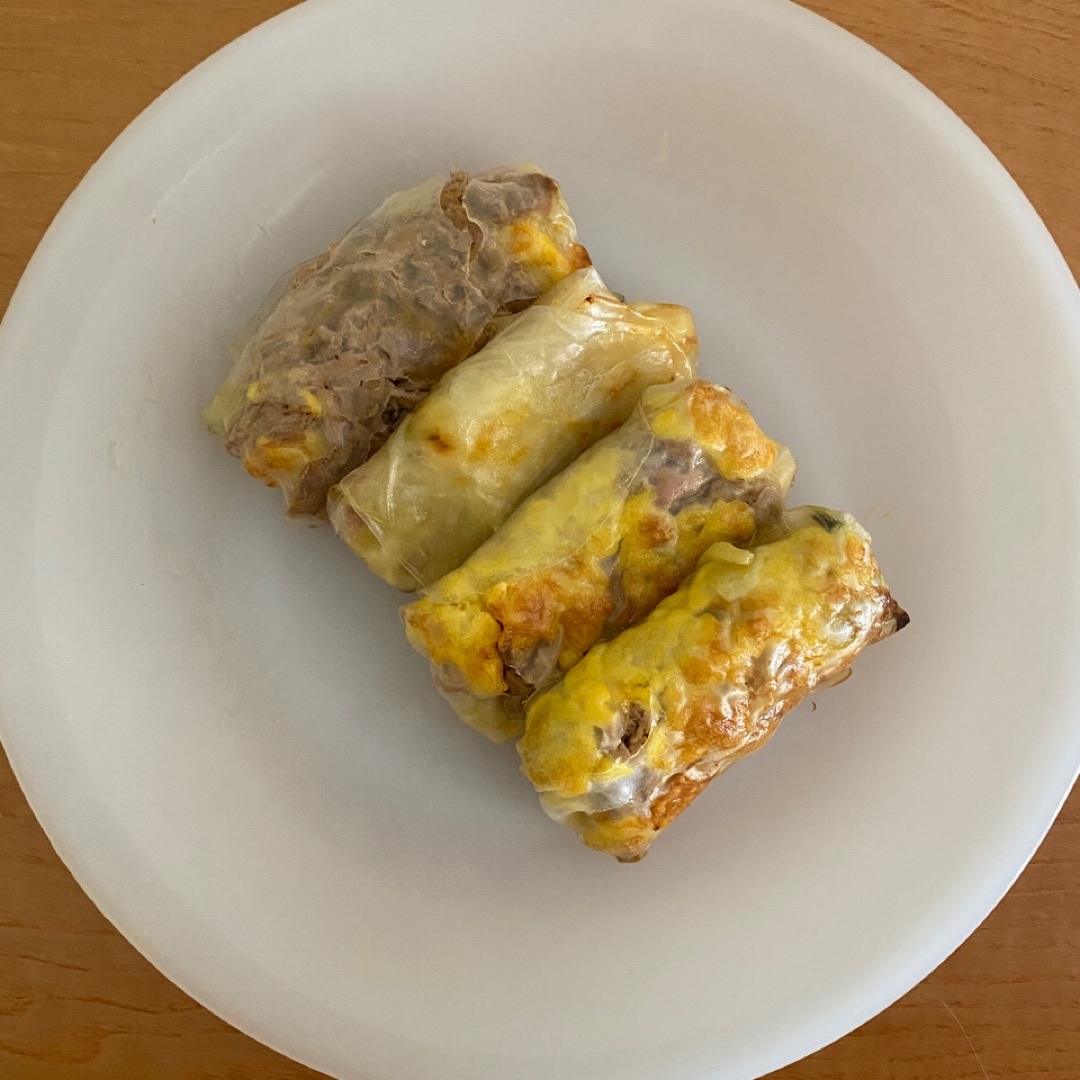 Rollitos de verdura, atún y huevo Rollitos de verdura, atún y huevo