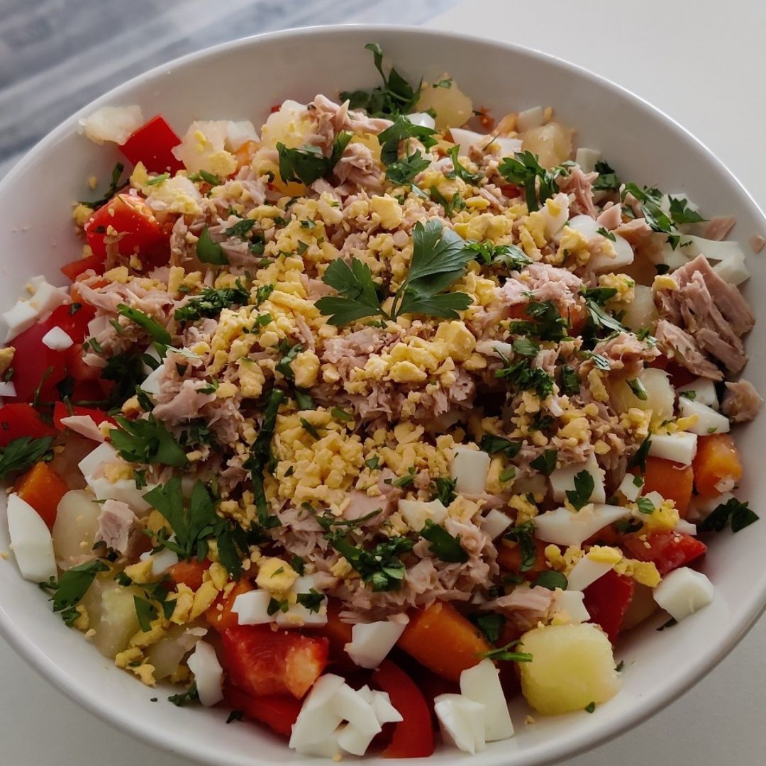 Ensalada fresca de patata sin Gluten. Ensalada fresca de patata sin Gluten.