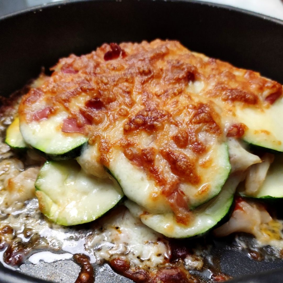 Lasaña de calabacín, coliflor y jamón Lasaña de calabacín, coliflor y jamón