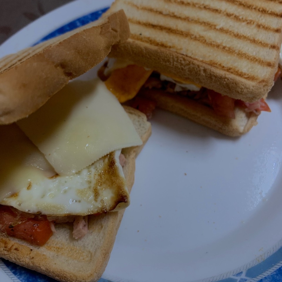 Tostadas con tomate atún y queso 