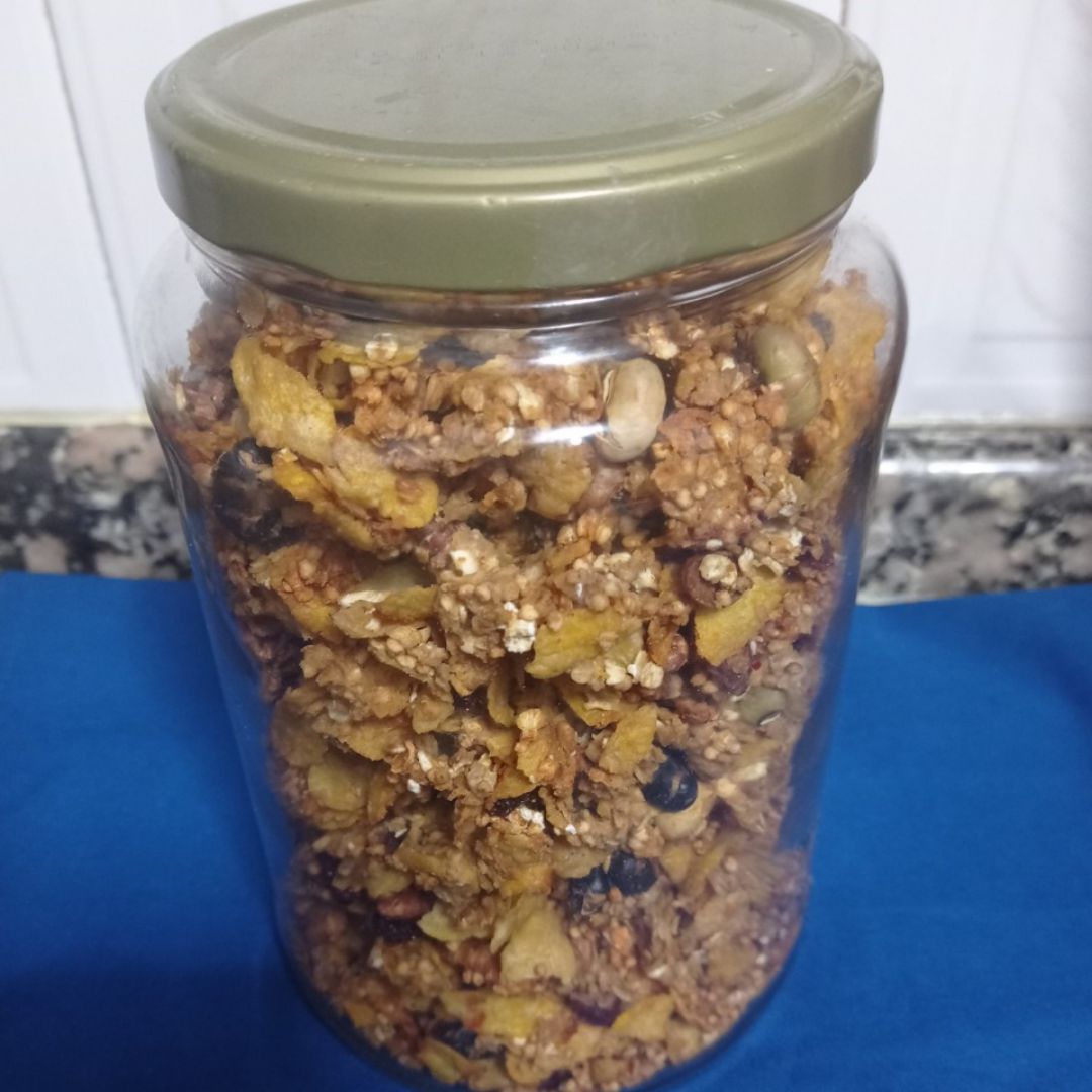 Granola con sabor a manzana 🍎 y almendra 😍😍 Paso 7 Granola con sabor a manzana 🍎 y almendra 😍😍 Paso 7