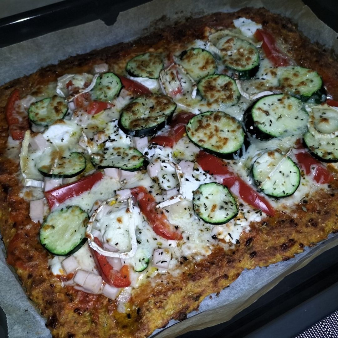 Pizza con base de zanahoria