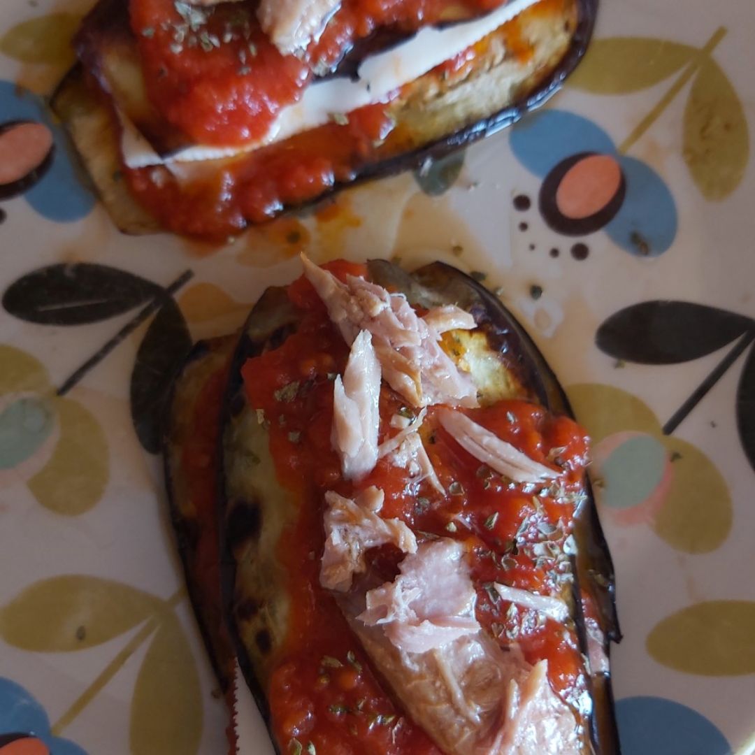 Lasaña de berenjena, ventresca y mozzarella Paso 1 Lasaña de berenjena, ventresca y mozzarella Paso 1