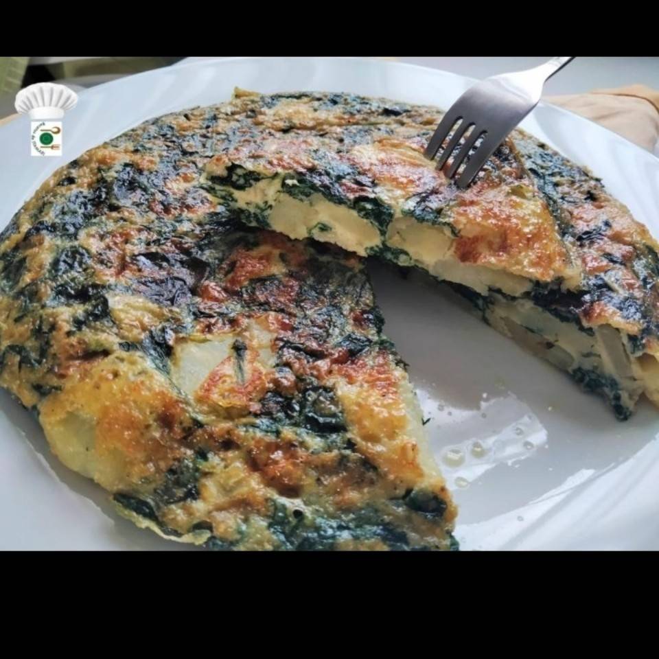 Tortilla de patatas y espinacas 