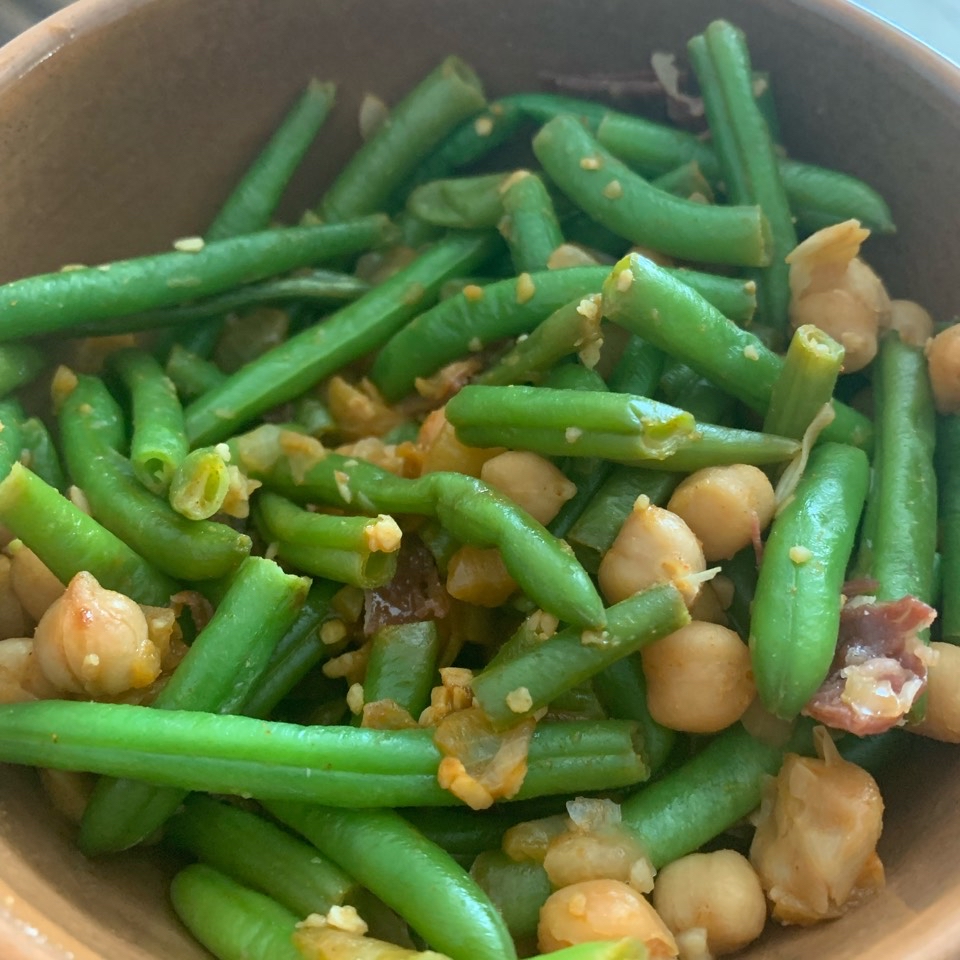Judias verdes con garbanzos y jamon Judias verdes con garbanzos y jamon