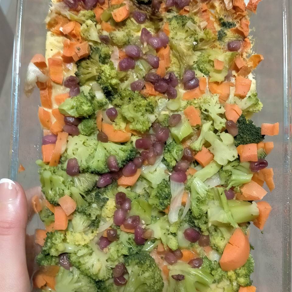 Pastel de verduras y granada