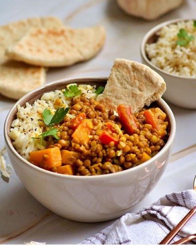 Curry de lentejas y verduras