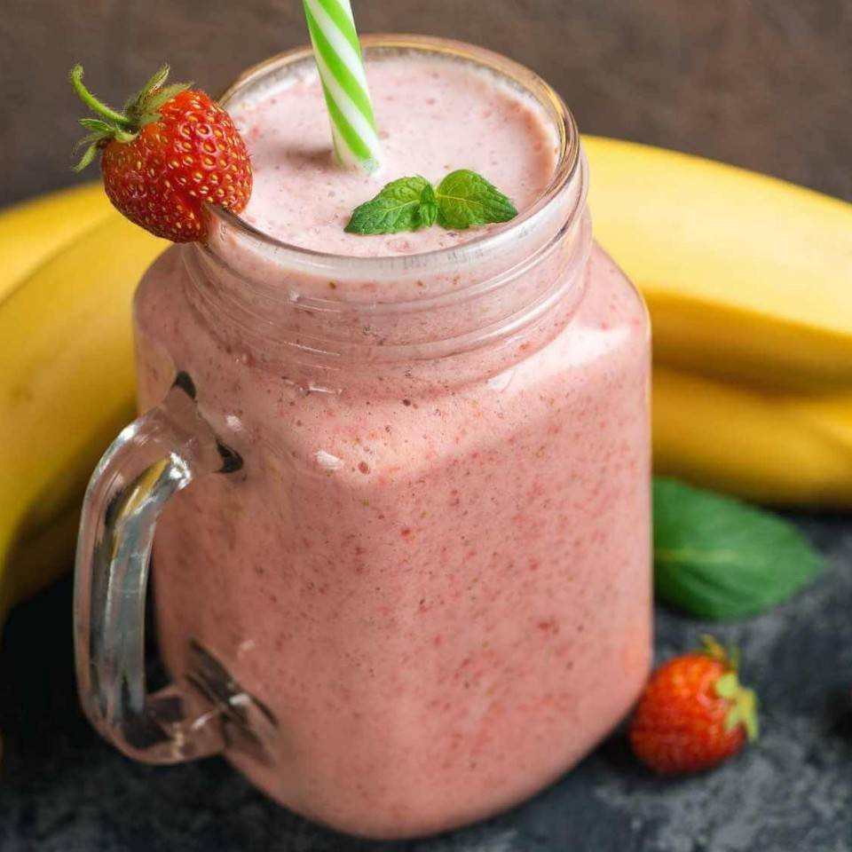 Batido de proteínas y fruta 