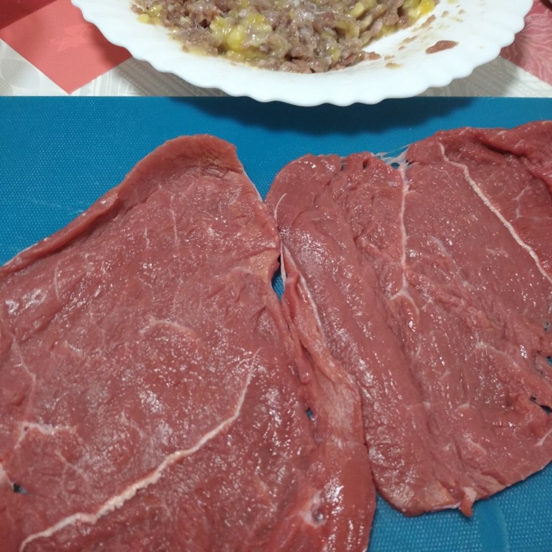 Filetes rellenos de plátano y carne Paso 1 Filetes rellenos de plátano y carne Paso 1