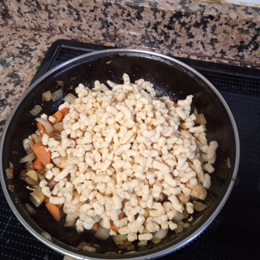 Macarrones boloñesa con soja texturizada🍝 Paso 3 Macarrones boloñesa con soja texturizada🍝 Paso 3