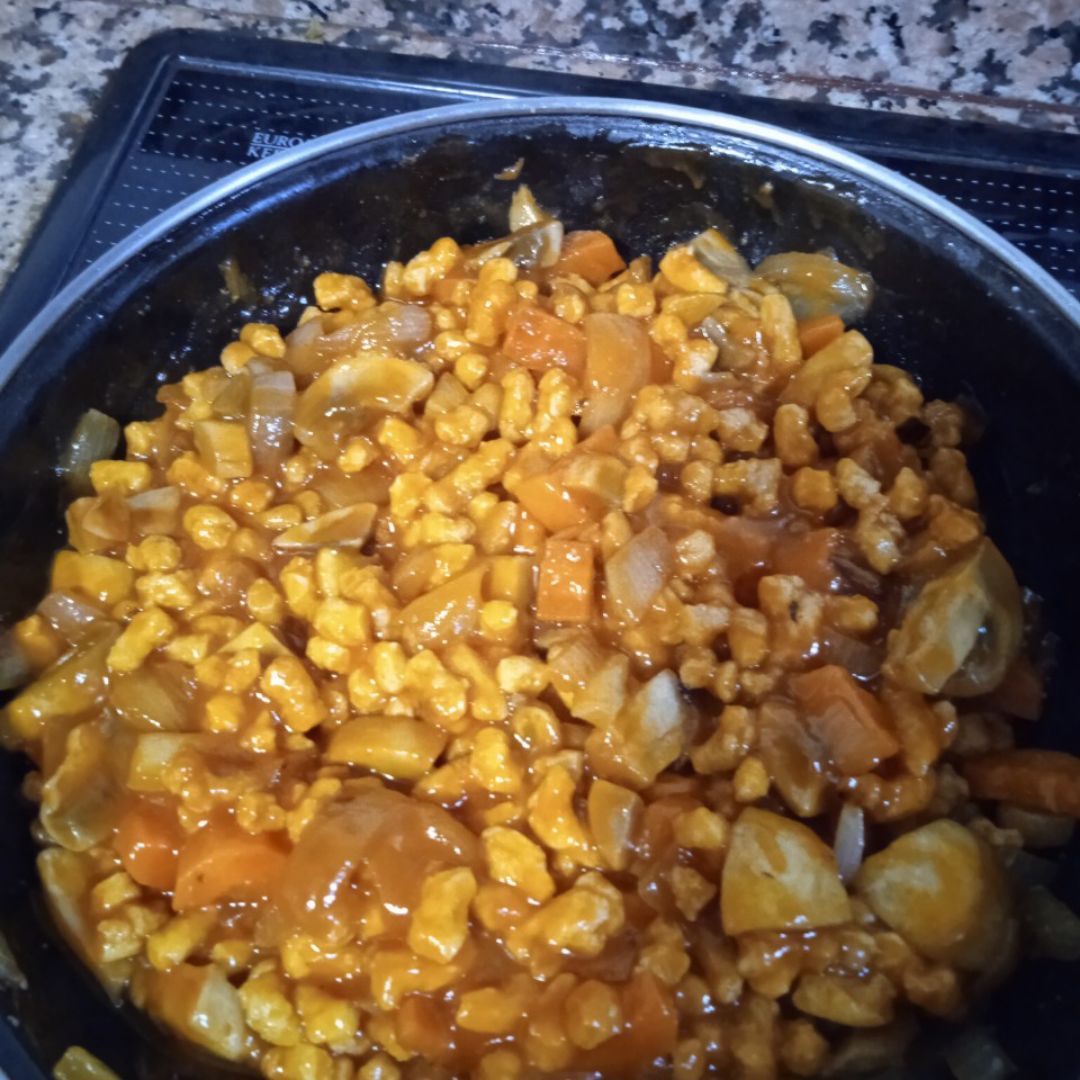 Macarrones boloñesa con soja texturizada🍝 Paso 5 Macarrones boloñesa con soja texturizada🍝 Paso 5
